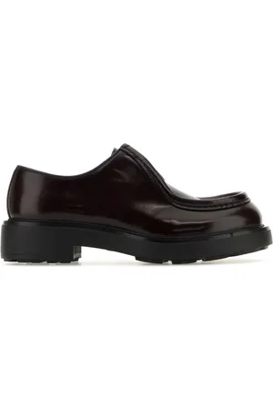 Prada Grape Leather Diapason Lace-up Shoes