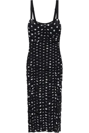 Dolce & Gabbana Tulle Dot Print Longuette Dress