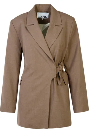 Ganni Shiitake Viscose Blend Blazer
