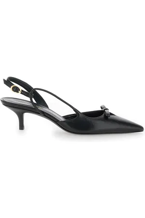 Stuart Weitzman Tully Slingback Pumps With Bow Detail In Leather Woman