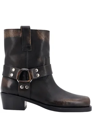 PARIS TEXAS Leather Ankle Boots With Used Effect