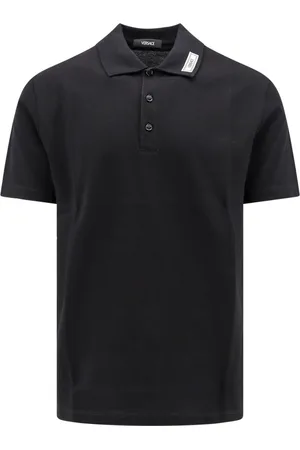 VERSACE Logo Patch Short-sleeved Polo Shirt