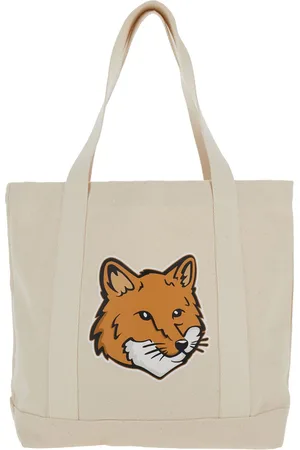 Maison Kitsuné Tote Bag With Fox Head Patch In Cotton Canvas Woman