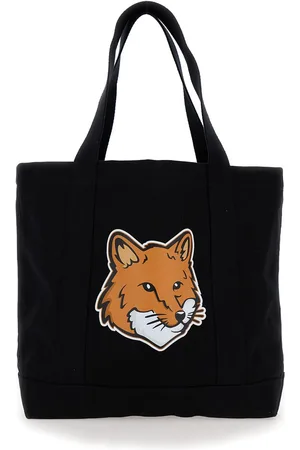 Maison Kitsuné Tote Bag With Fox Head Patch In Cotton Canvas Man