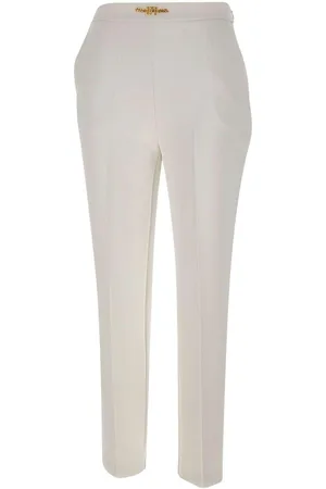 Elisabetta Franchi Logo Plaque Tapered Trousers