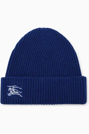 Burberry Blue Cashmere Cap With Logo