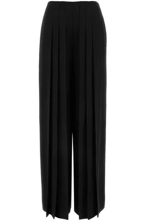 Alberta Ferretti Black Crepe Wide-leg Pant