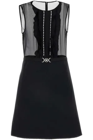 VERSACE Black Georgette Mini Dress