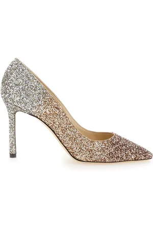 Jimmy Choo Romy Multicolor Pumps With All-over Glitters In Fabric And Leather Woman