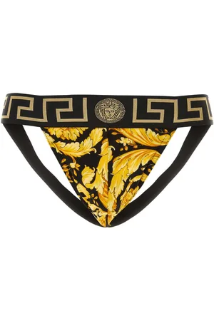 VERSACE Printed Stretch Cotton Jockstrap