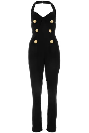 Balmain Black Viscose Jumpsuit