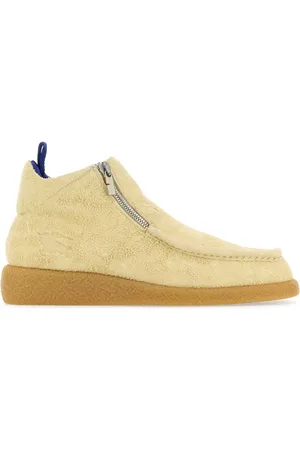 Burberry Cream Suede Chance Ankle Boots