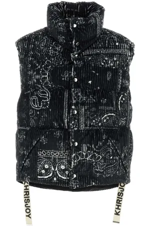 Khrisjoy Printed Corduroy Oversize Sleeveless Down Jacket