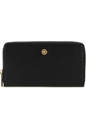 VERSACE Black Leather Medusa Biggie Wallet