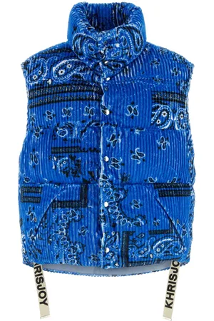 Khrisjoy Printed Corduroy Oversize Sleeveless Down Jacket