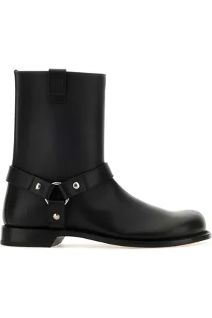 Loewe Leather Campo Biker Boots