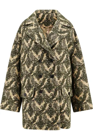 Etro Double-breasted Coat With Multicolor Motif