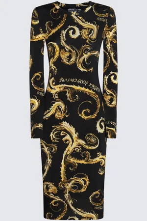VERSACE And Gold Viscose Dress
