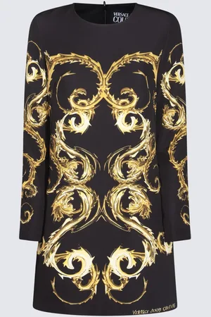 VERSACE Black And Gold Dress