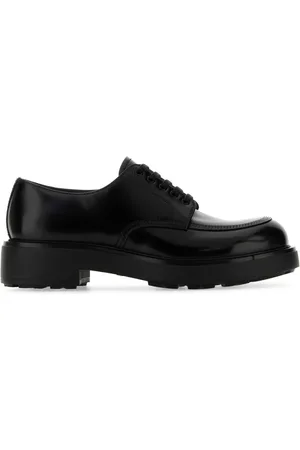 Prada Black Leather Lace-up Shoes