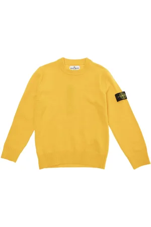 Stone Island Sweater With Logo Patch In Wool And Viscose Blend Boy
