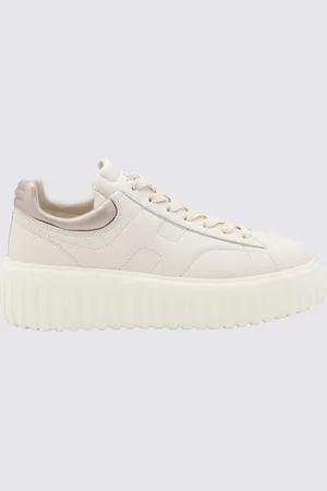Hogan White And Cream Leather Sneakers