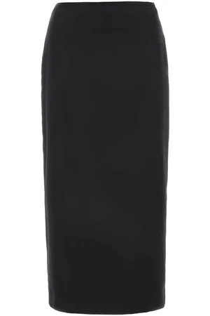 Miu Miu Black Stretch Silk Skirt