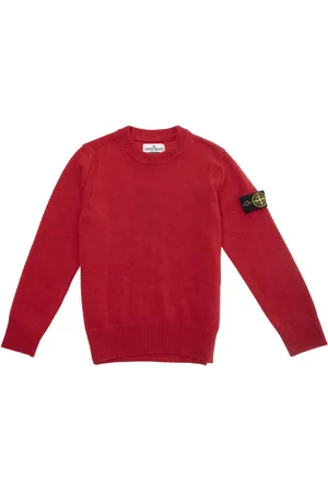 Stone Island Sweater With Logo Patch In Wool And Viscose Blend Boy