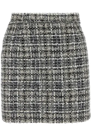 Alessandra Rich Embroidered Tweed Mini Skirt
