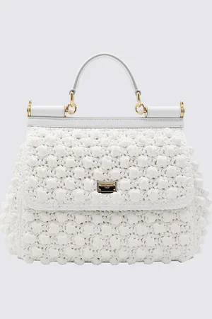 Dolce & Gabbana White Leather Sicily Handle Bag
