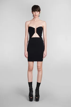 Rick Owens Jersey Prong Mini Dress In Nylon