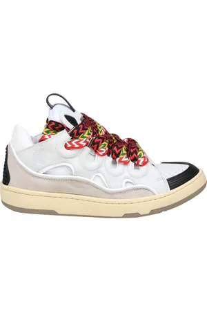Lanvin Curb Sneakers In Leather And Suede With Multicolor Laces