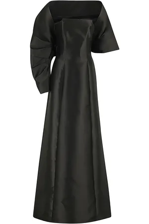 Alberta Ferretti Square-neck A-line Long Dress