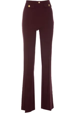 Elisabetta Franchi Palazzo Pants In Crepe Stretch