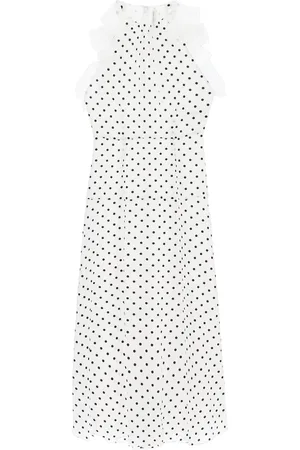 Alessandra Rich Sleeveless Maxi Dress In Polka