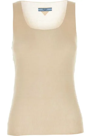 Prada Sand Cotton Tank Top