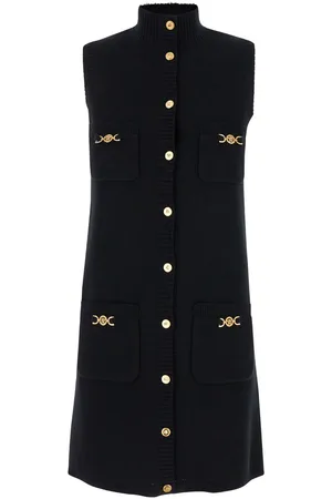 VERSACE Mini Sleeveless Dress With Medusa Detail In Knit Woman