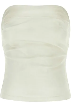 Entire Studios White Stretch Denim Tube Top