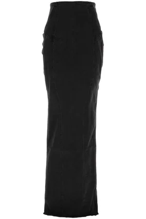 Entire Studios Black Stretch Denim Channel Skirt