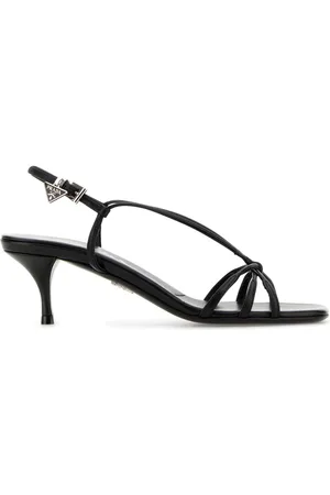Prada Black Leather Sandals