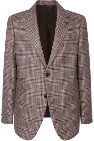 LARDINI Tweed Jacket In /bordeaux