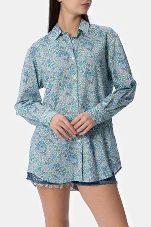 MC2 SAINT BARTH Woman Cotton Shirt Brigitte With Joanna Luise Print Made With Liberty Fabric