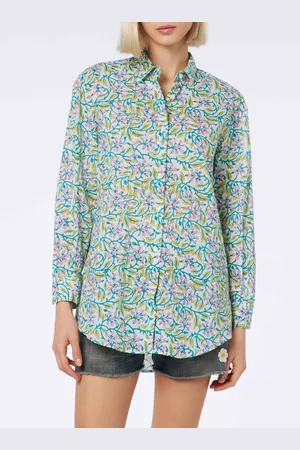 MC2 SAINT BARTH Woman Cotton Shirt Brigitte With Flower Print