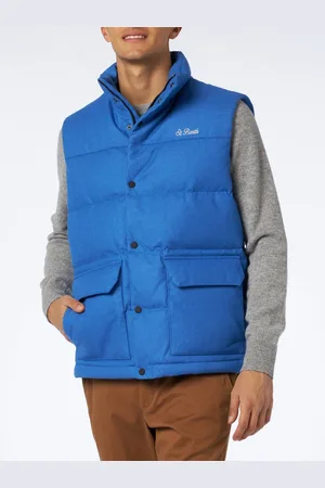 MC2 SAINT BARTH Man Down Padded Wooly Bluette Vest With Pockets
