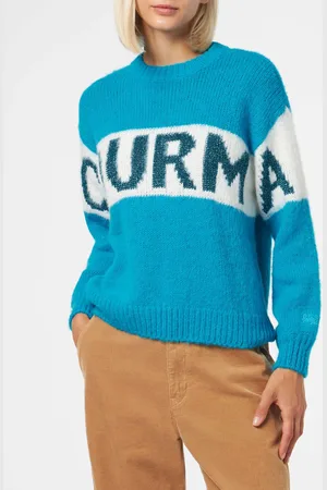 MC2 SAINT BARTH Woman Boxy Shape Soft Sweater With Courma Jacquard Print