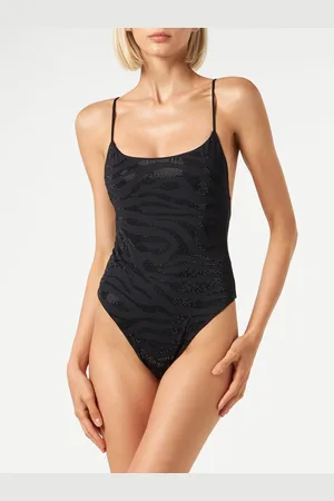 MC2 SAINT BARTH Woman One Piece Swimsuit With Zebra Rhinestones
