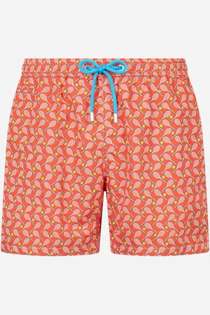MC2 SAINT BARTH Man Lightweight Fabric Swim-shorts Lighting Micro Fantasy With Tennis Print