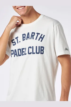 MC2 SAINT BARTH Man Heavy Cotton T-shirt With St. Barth Padel Club