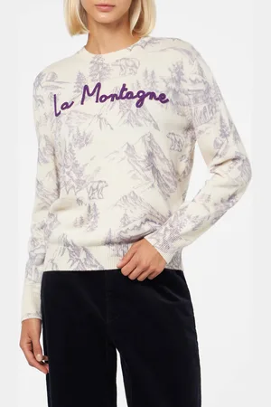 MC2 SAINT BARTH Woman Crewneck Sweater With La Montagne Print