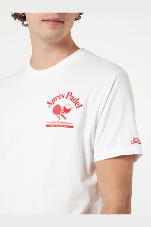 MC2 SAINT BARTH Man Cotton T-shirt With Aprés Padel Placed Print